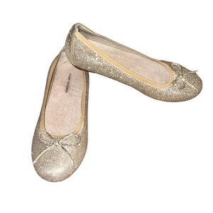 Stuart Weitzman Gold Glitter Flats